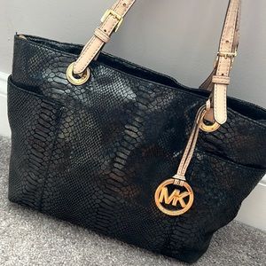 Black snake skin Michael Kors bag